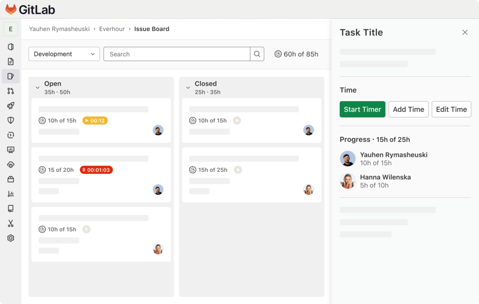 Time tracking and estimates inside GitLab